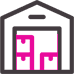 Wholesale house icon with pink windows and door illustration