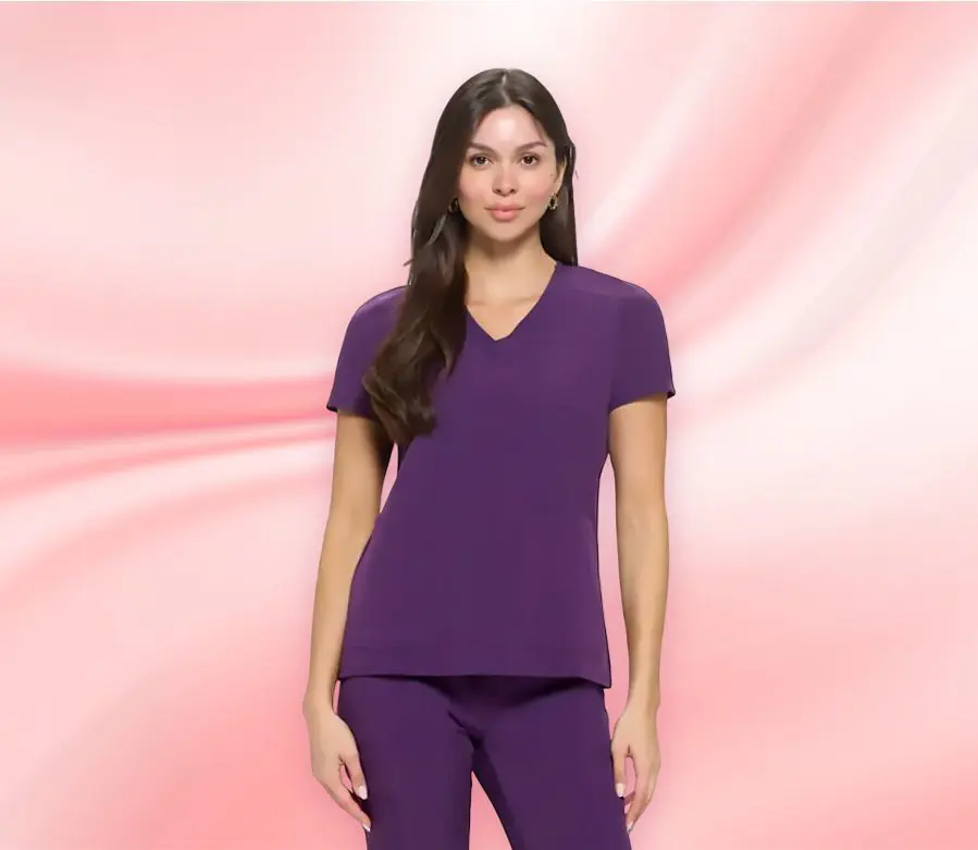 Wholesale women's purple v-neck short-sleeve t-shirt
