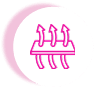 Wholesale pink neon sign icon featuring three stylized figures in a row design