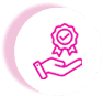 Wholesale pink line icon of a hand holding a flower with heart symbol