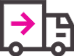 Wholesale truck icon with pink right arrow indicating fast shipping or delivery service