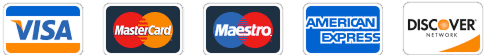 Wholesale credit card payment method logos including visa, mastercard, maestro, american express, and discover